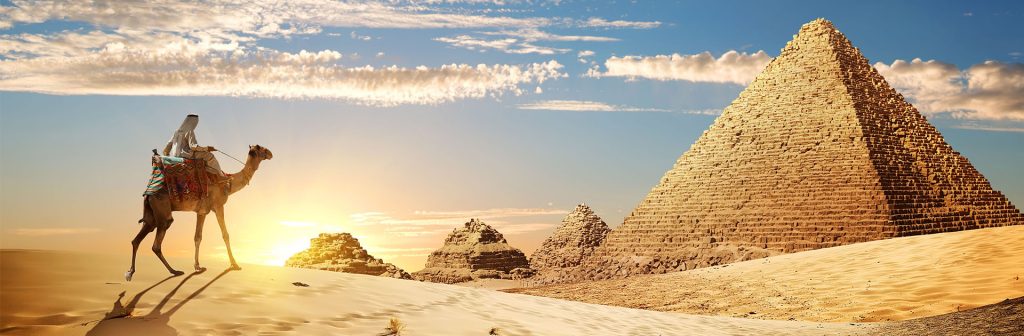 Египет, пирамиды и верблюд