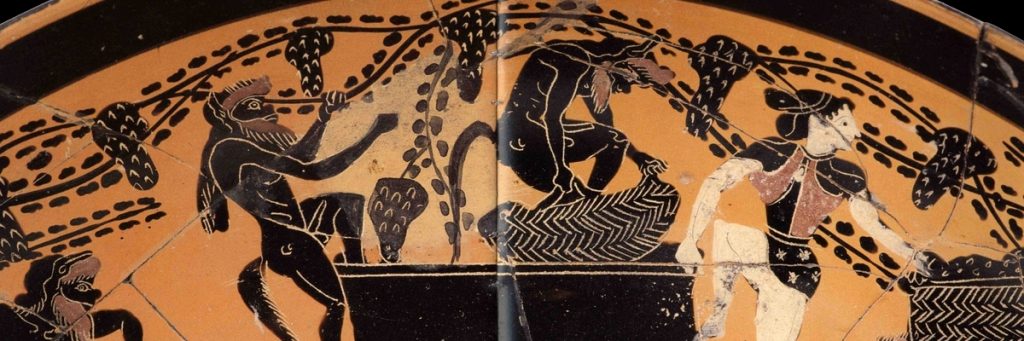 изображения древнегреческих богов  на вазе