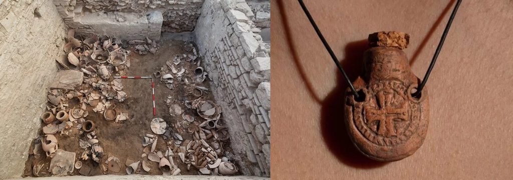 Сувенирные кулоны для святой земли из керамики найдены в Эфесе в Турции
