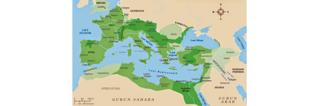 Карта Римской Империи при Октавиане  Августе