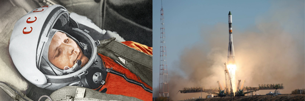 Гагарин и ракета Восток 1, полет в космос