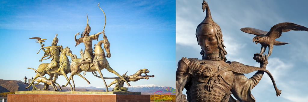 Скульптура Даши Намдакова "Царская охота" в Тыве