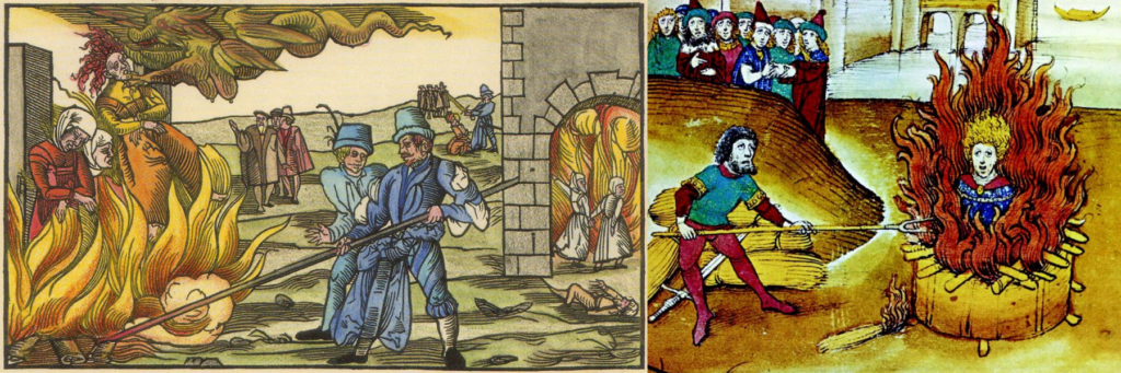 Сожжение ведьм на картинах средневековых художников
