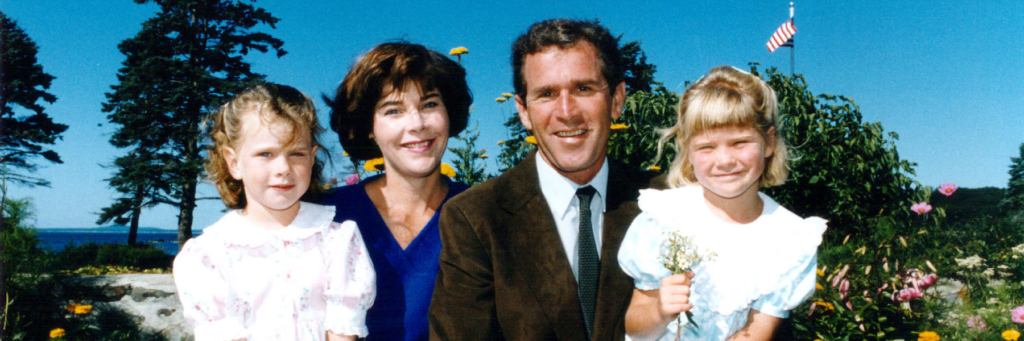 семья Джорджа Буша младшего в молодости
