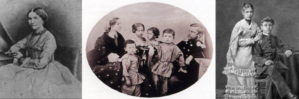Елизавета Вессель, Елизавета Вессель-Врубель с мужем и детьми, Михаил и его старшая сестра Анна