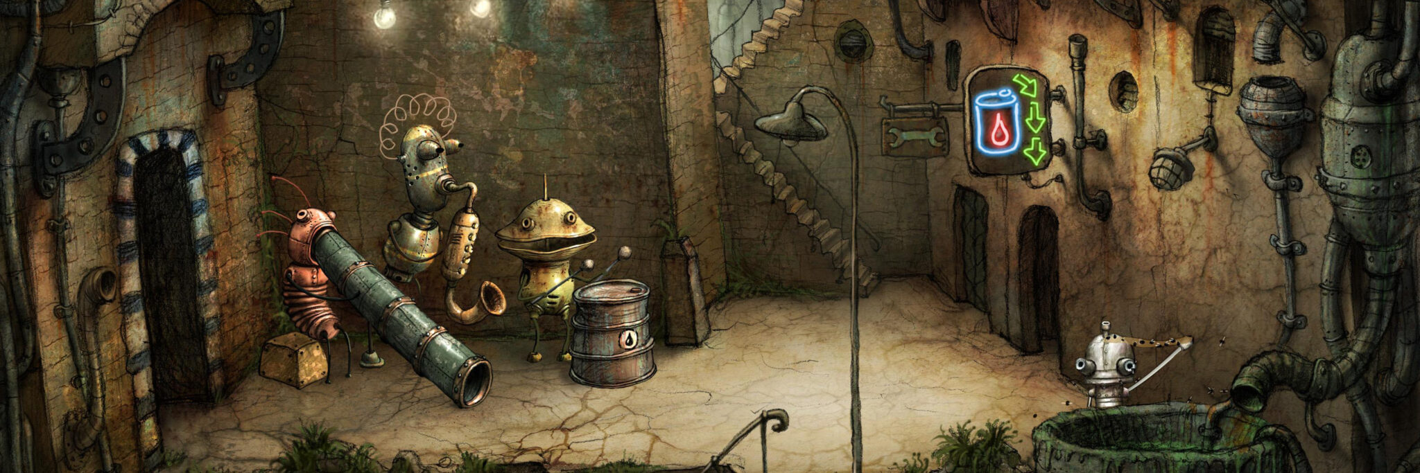 Квест про робота. Machinarium игра. Машинариум Amanita Design. Machinarium 2. Машинариум краны.