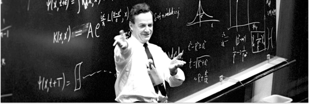 Ричард Фейнман во время чтения одной из своих лекций в Калтехе
