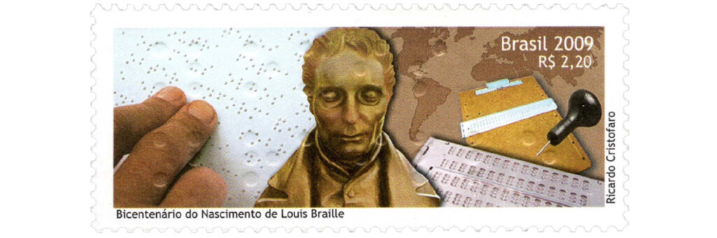 Почтовая марка Луи Брайль