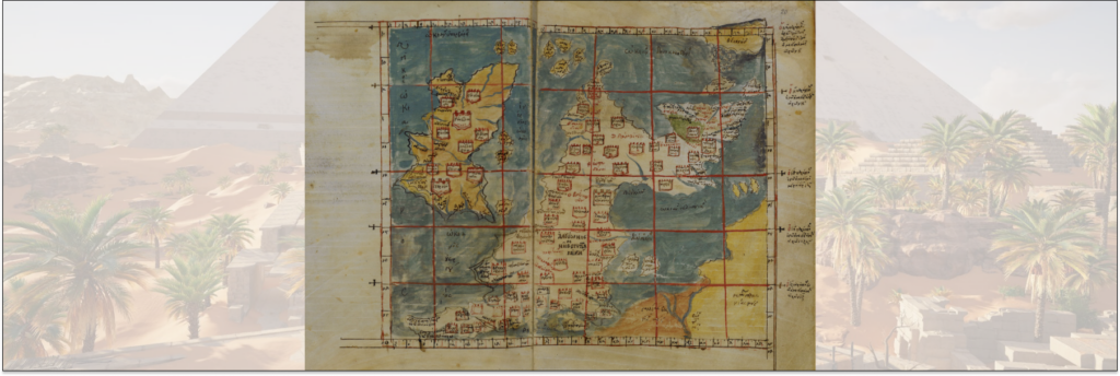Например, вот византийская карта Британских островов XIV века, использующая греческие цифры. 