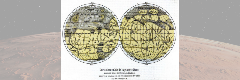 Атлас Марса, созданный Скиапарелли. 
